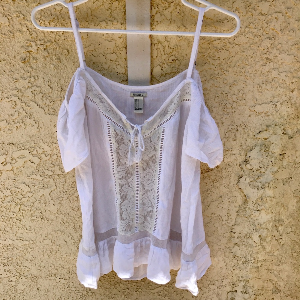 White lace shirt